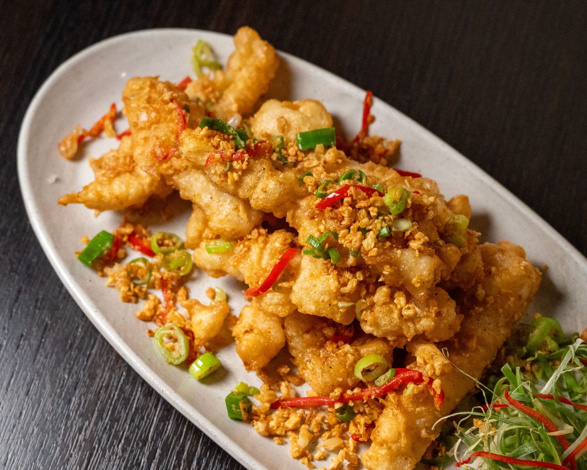Salt and pepper fresh squid